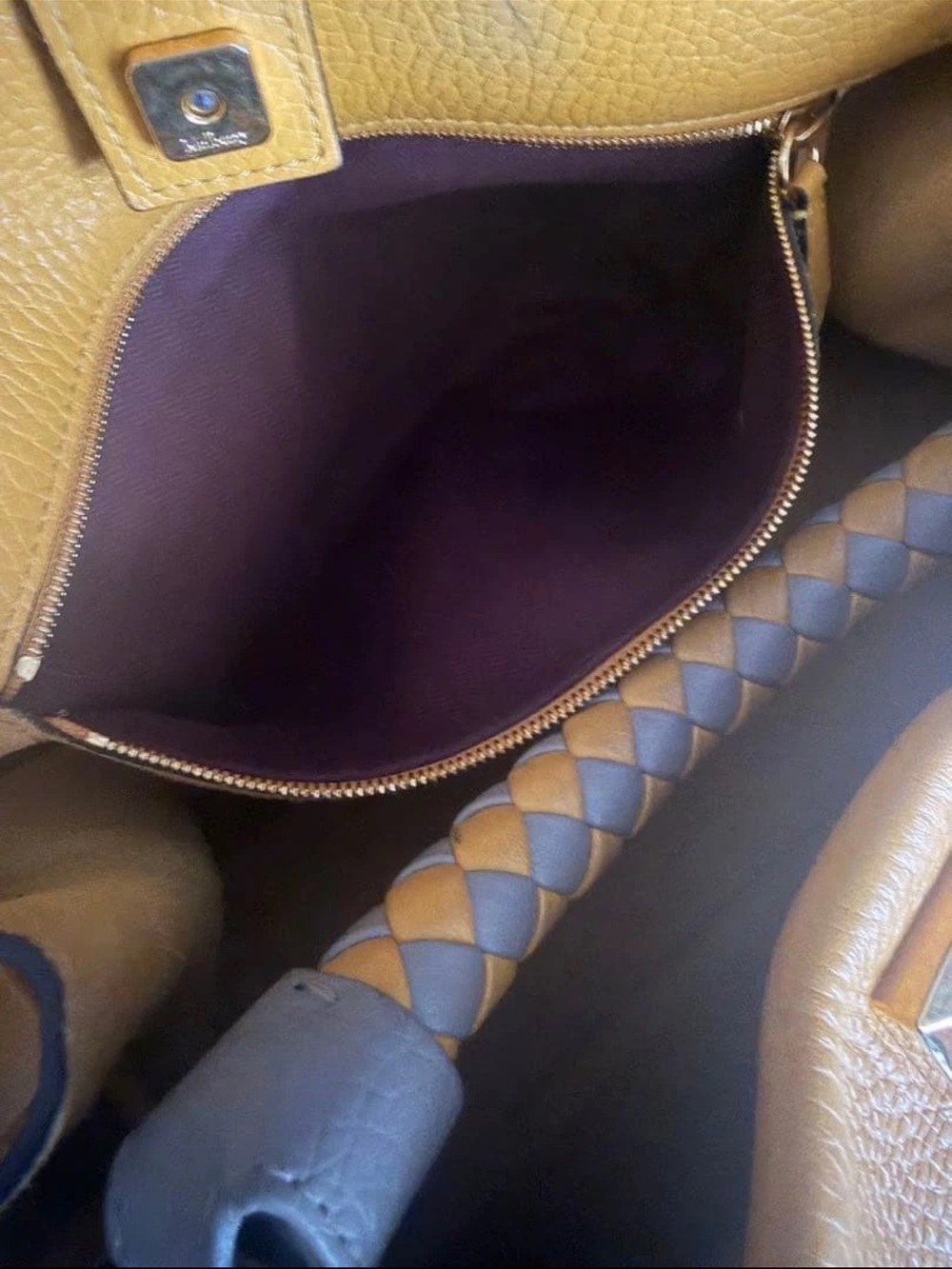 Mulberry Mustard Yellow Braided-Handle Leather Shoulder Bag - Picture 5 of 7